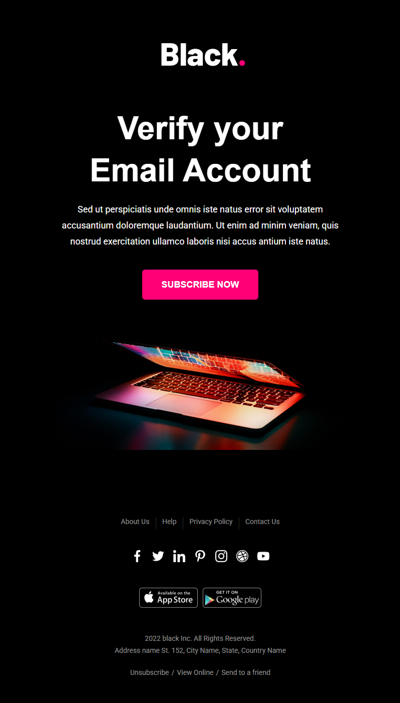 Black Verification template preview