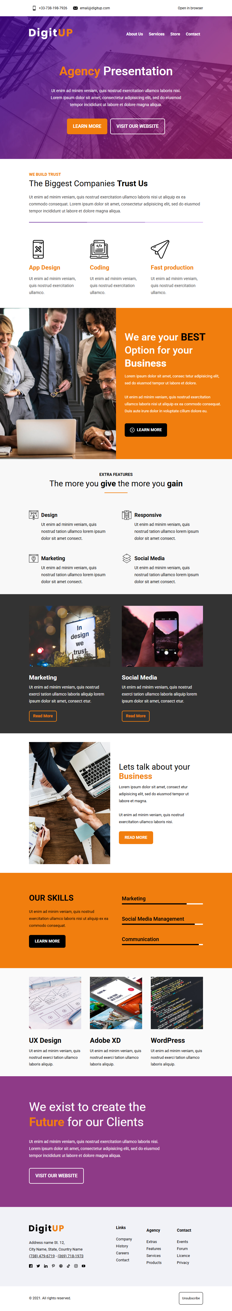 Digitup template preview