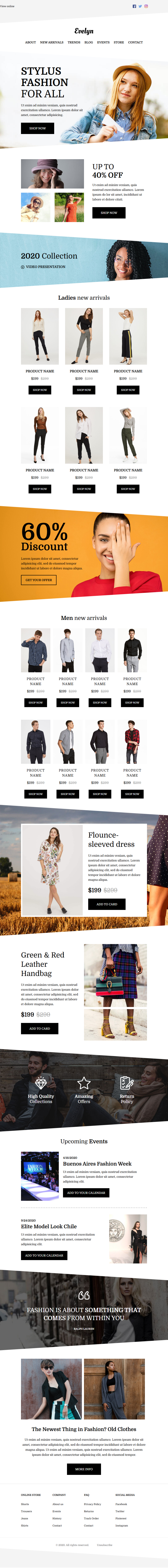 Evelyn template preview