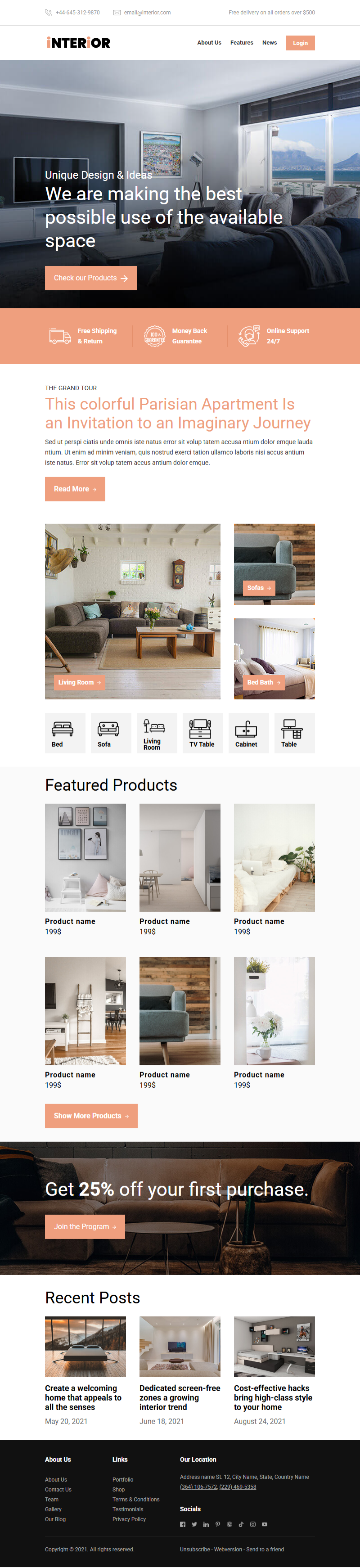 Interior template preview