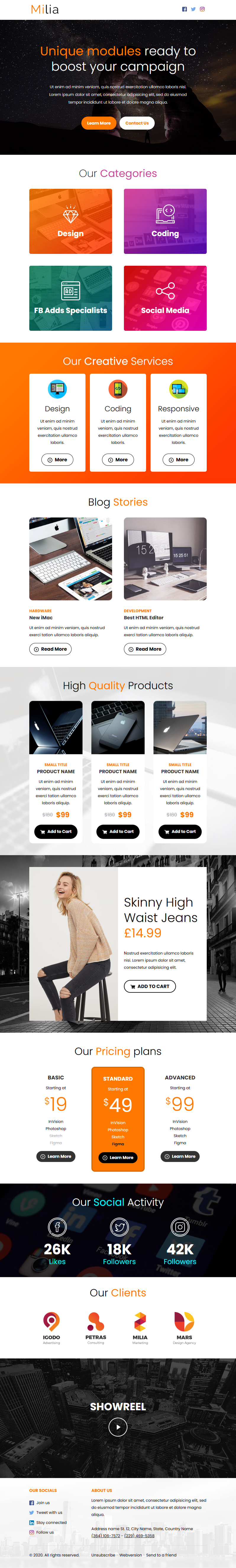 Milia template preview