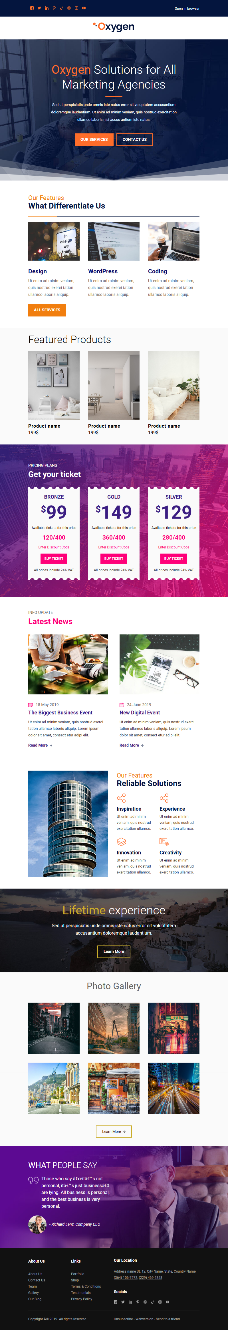 Oxygen template preview